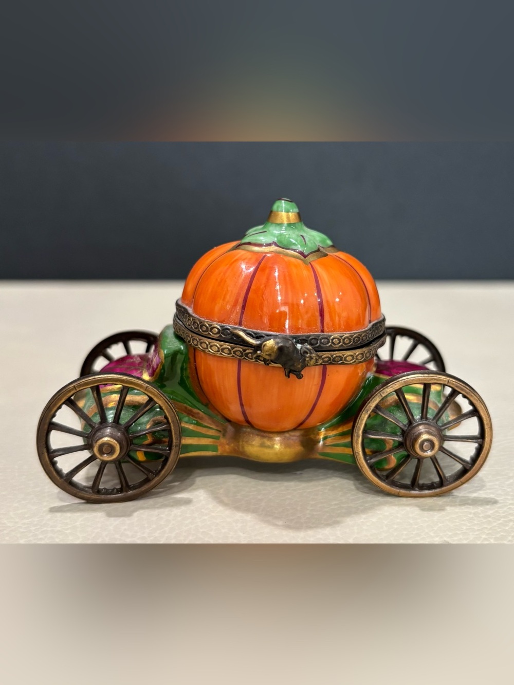 Disney Artoria Limoges Box Cinderella Carriage Box, Rare Retired Numbered No 244